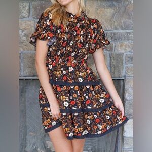 Simply Southern Floral Ruffle Dress Size L